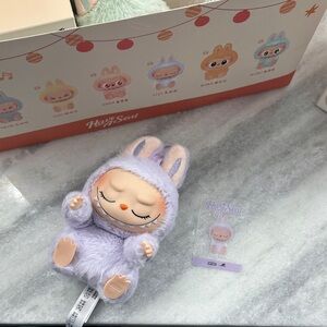 Zizi only Labubu have a seat plush toy keychain